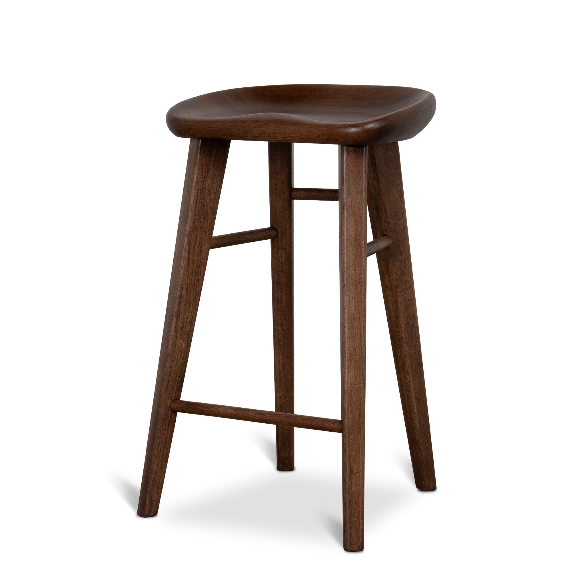 Elvo 67.5cm Bar Stool - Walnut Stain Bar Stool Oakwood-Core