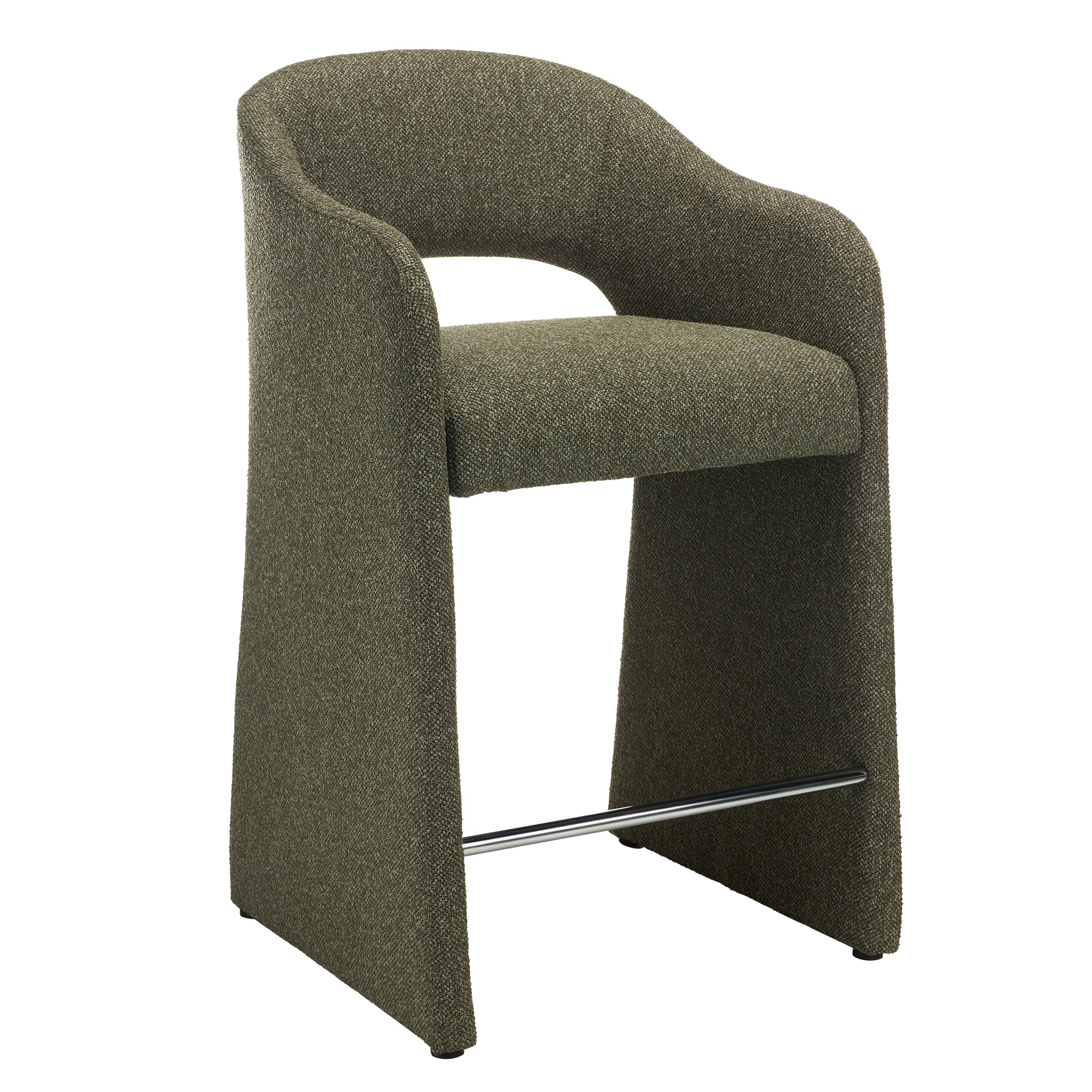 Set of 2 - Valtero 64cm Fabric Bar Stool - Twill Green Bar Stool Mars-Core