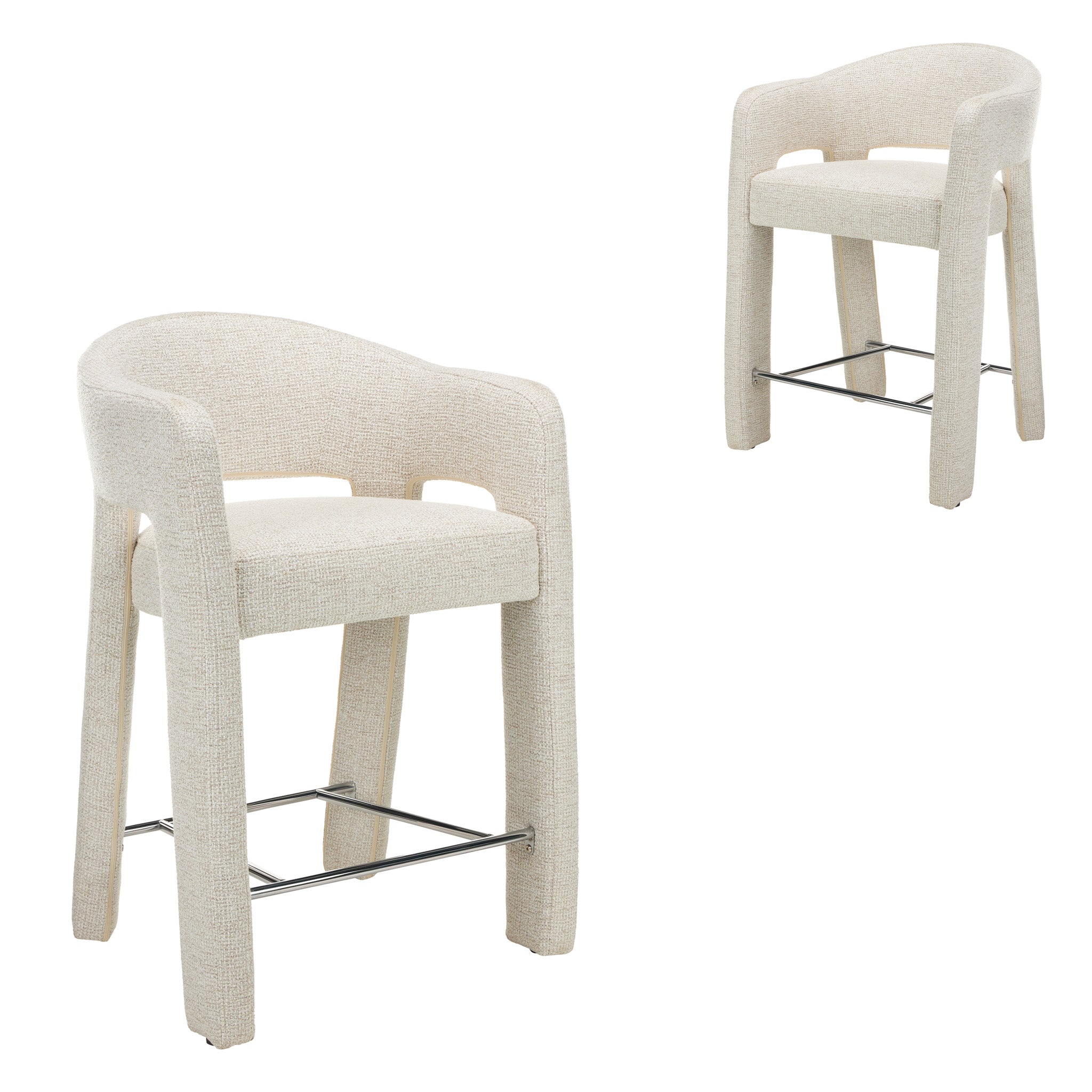 Set of 2 - Lunet 66cm Fabric Bar Stool - Verona Ivory Bar Stool Mars-Core