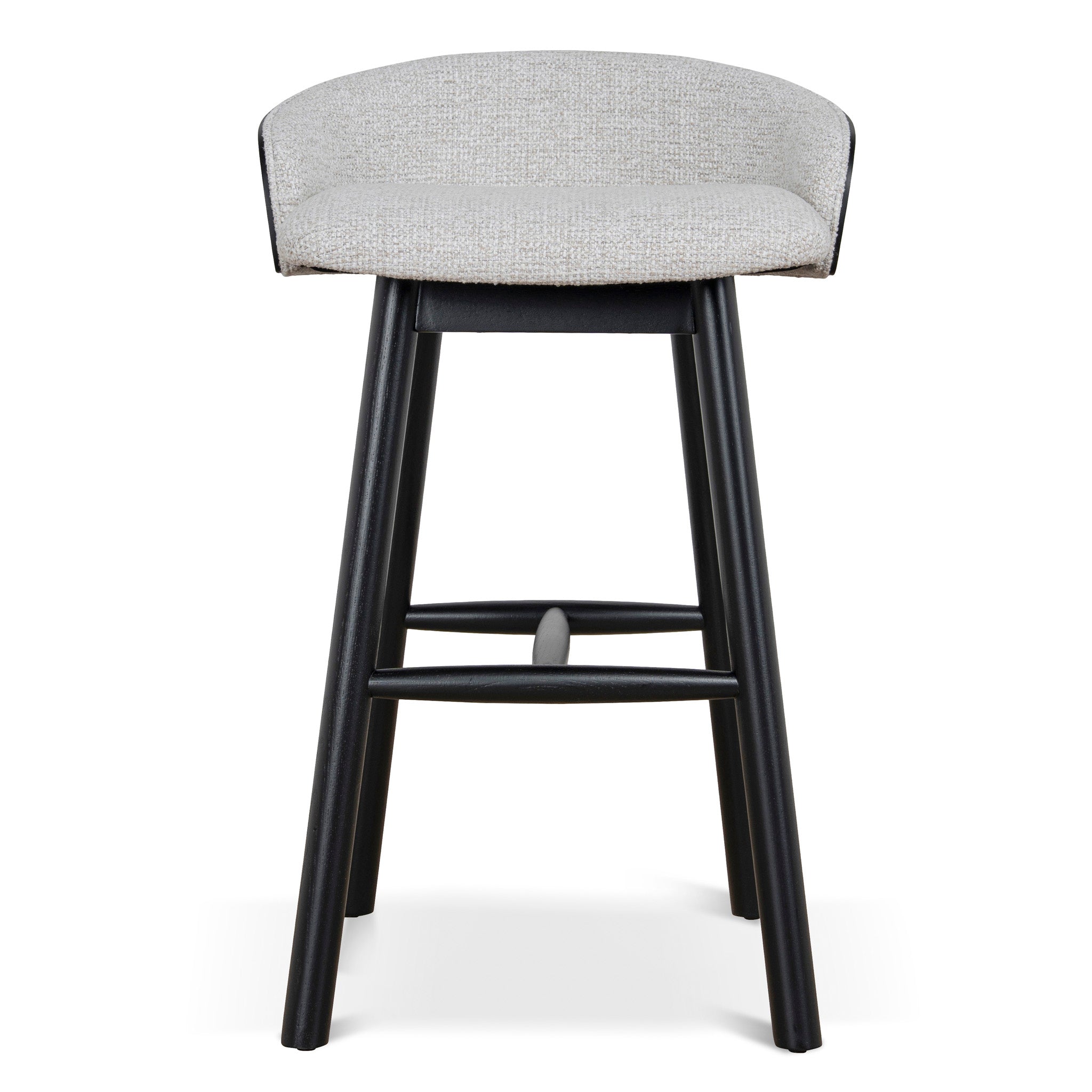 Nicholas 65cm Black Bar Stool - Verona Ivory Bar Stool Drake-Core