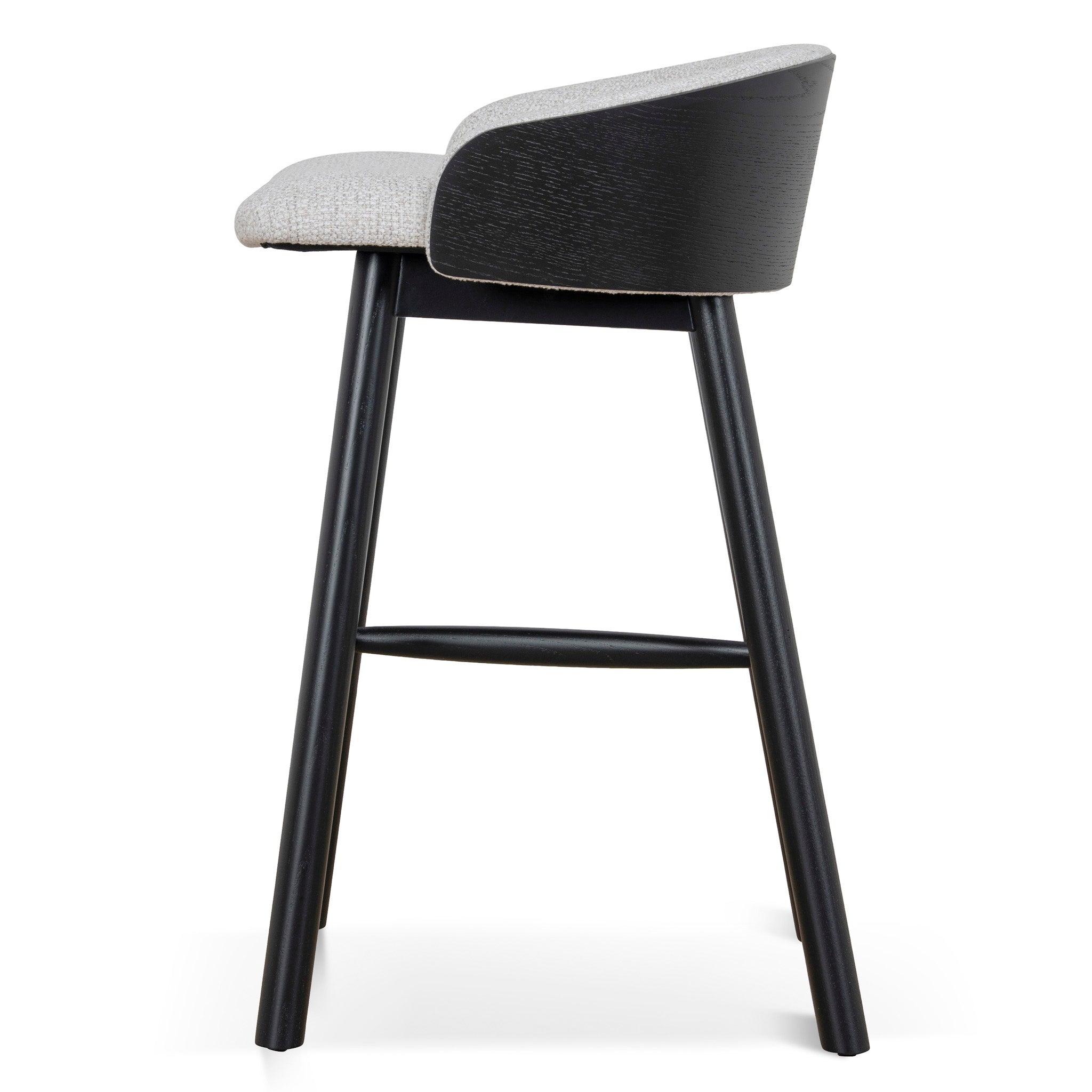 Nicholas 65cm Black Bar Stool - Verona Ivory Bar Stool Drake-Core
