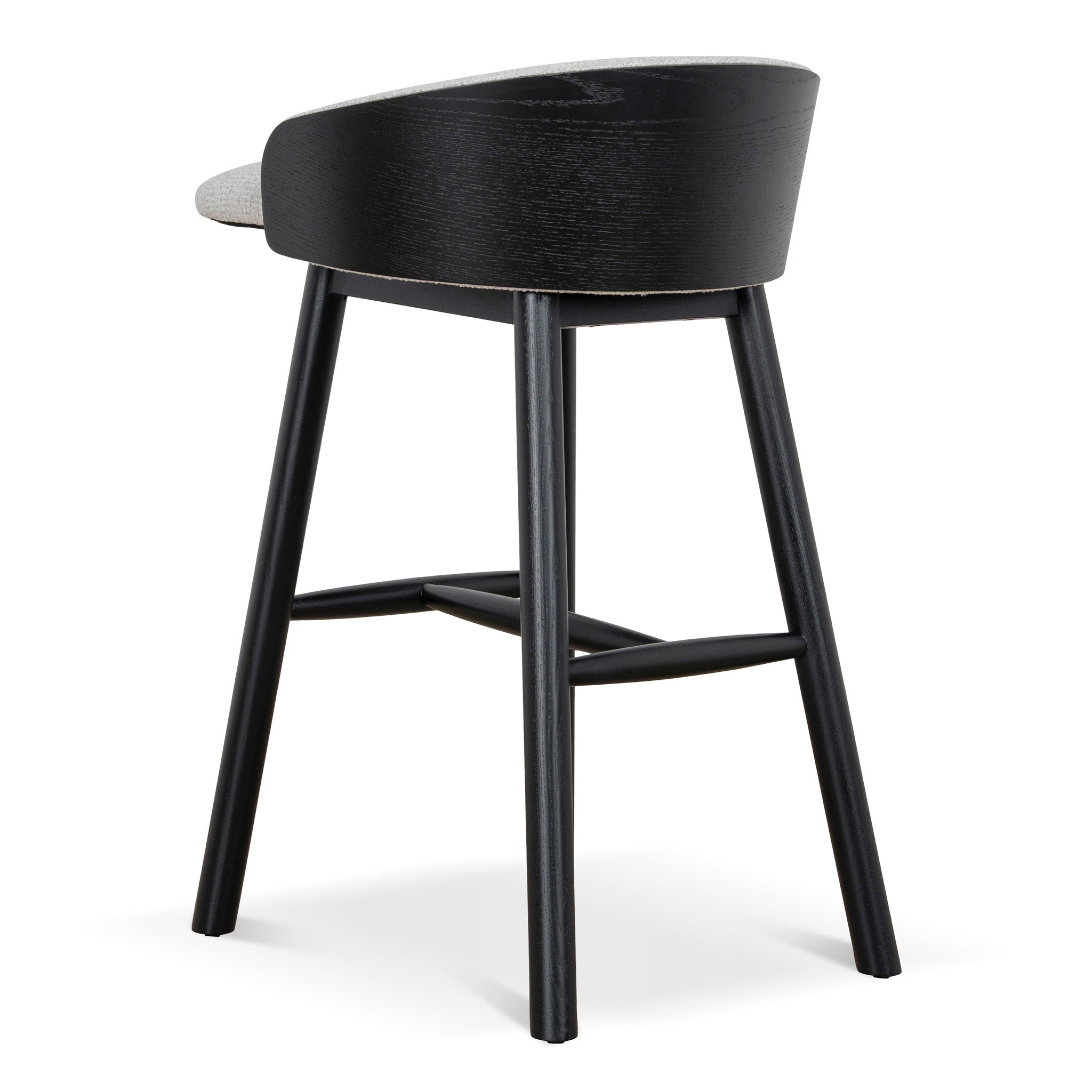 Nicholas 65cm Black Bar Stool - Verona Ivory Bar Stool Drake-Core