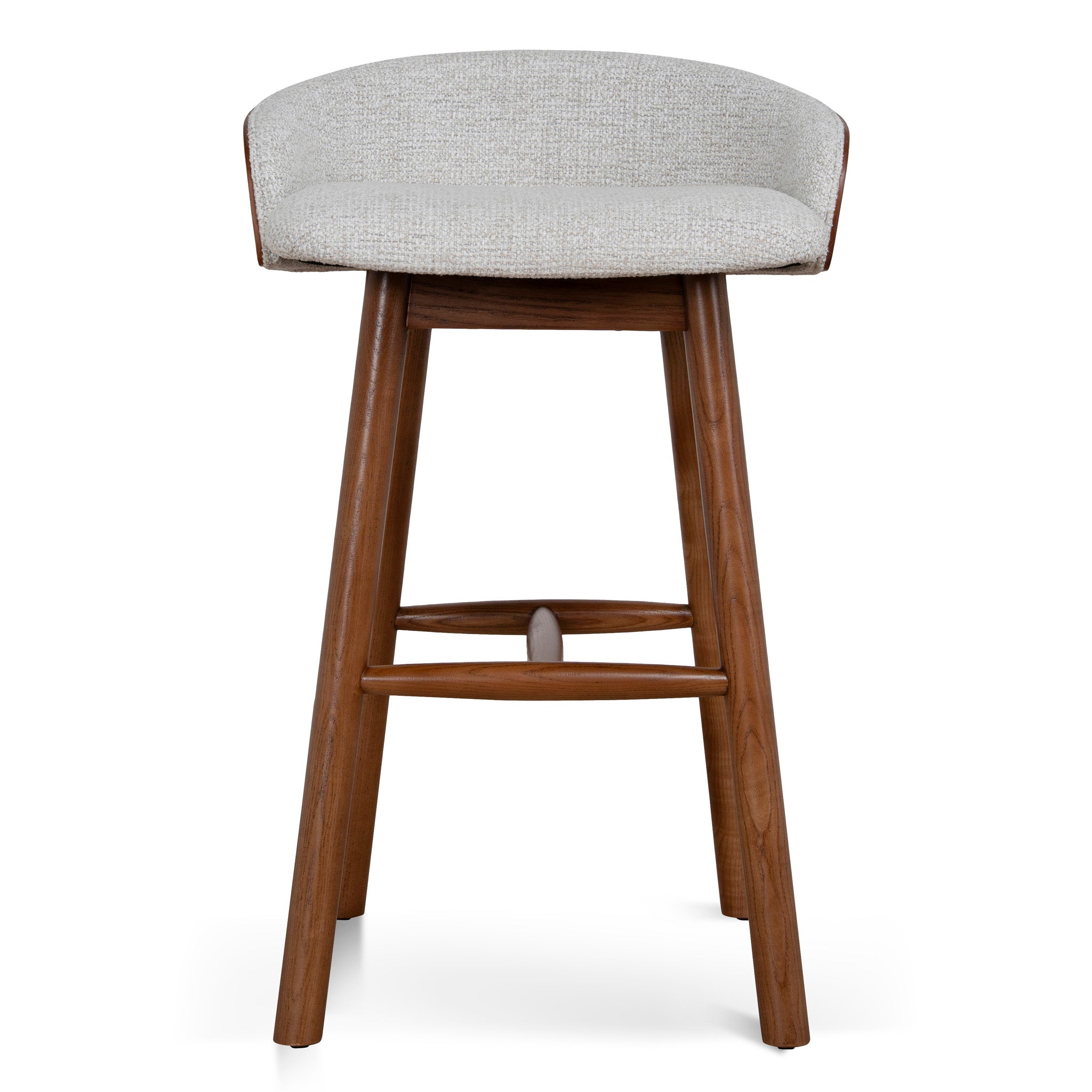 Nicholas 65cm Walnut Bar Stool - Verona Ivory Bar Stool Drake-Core
