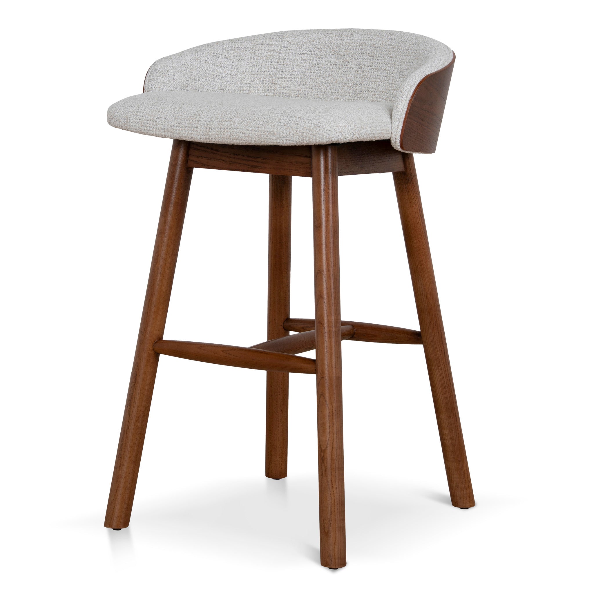 Nicholas 65cm Walnut Bar Stool - Verona Ivory Bar Stool Drake-Core