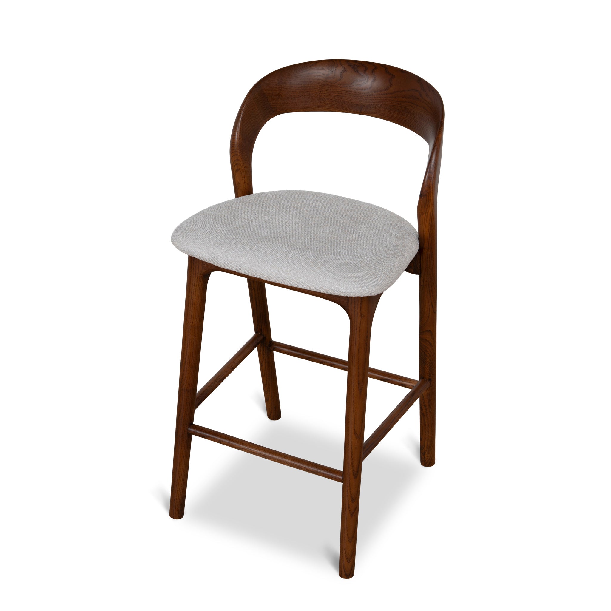 Marlow 65cm Walnut Bar Stool - Naxos Beige Bar Stool Naxos-Core