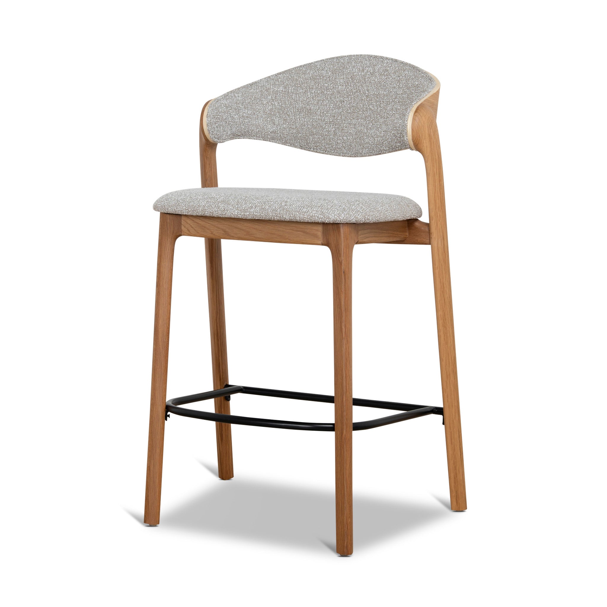 Set of 2 - Calira 65cm Natural Barstool - Drift Grey Bar Stool Swady-Core