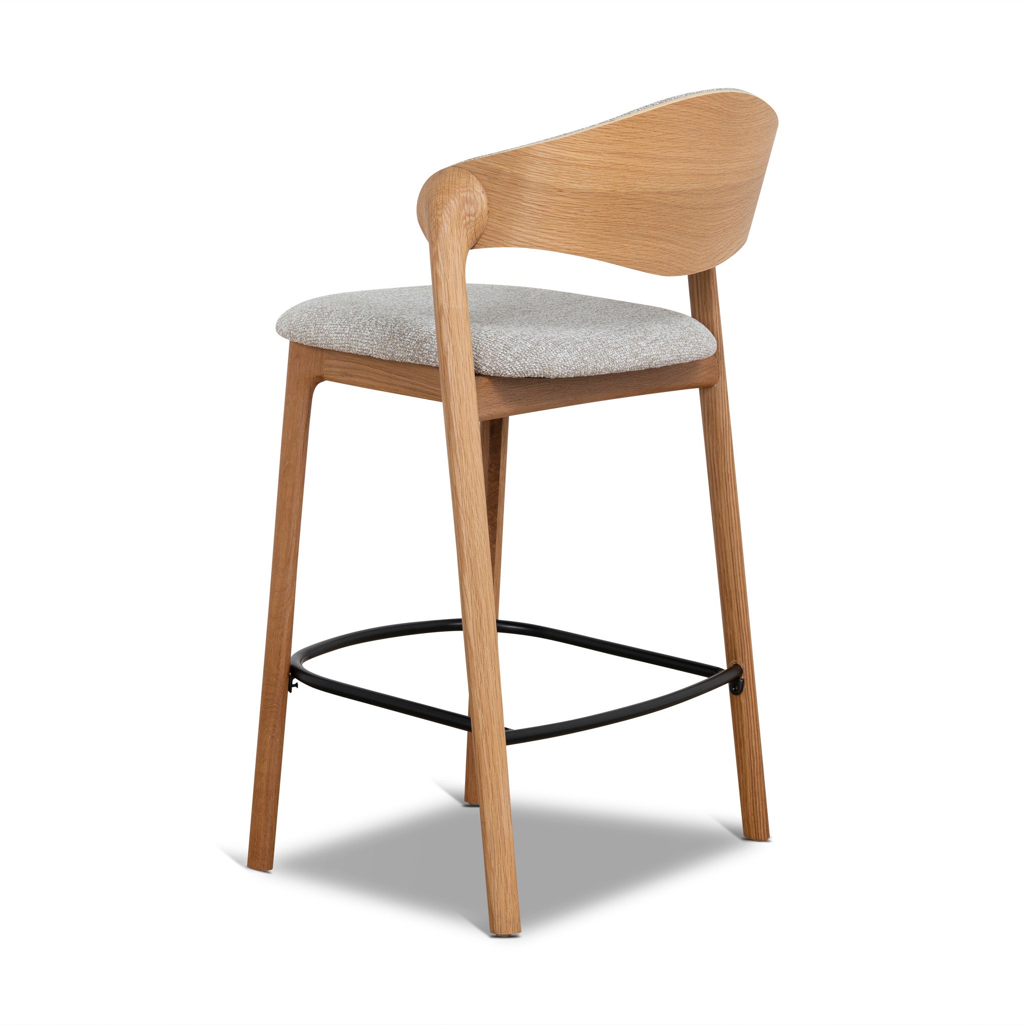 Set of 2 - Calira 65cm Natural Barstool - Drift Grey Bar Stool Swady-Core