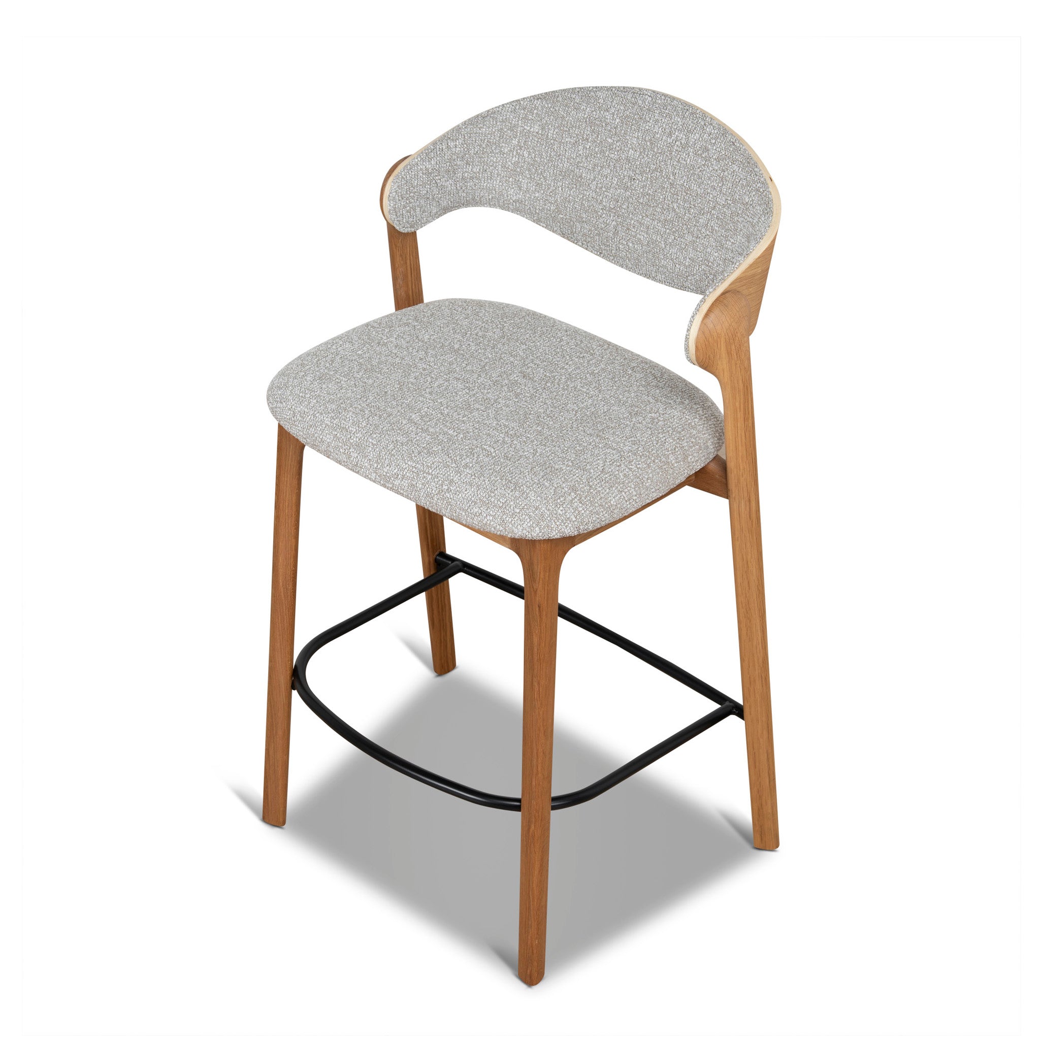 Set of 2 - Calira 65cm Natural Barstool - Drift Grey Bar Stool Swady-Core