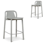 Set of 2 - Mirelle 65cm Barstool - Light Grey Bar Stool Swady-Core