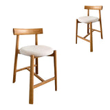 Set of 2 - Benoit 65cm Natural Barstool - Califonia Beige Hanson-Core