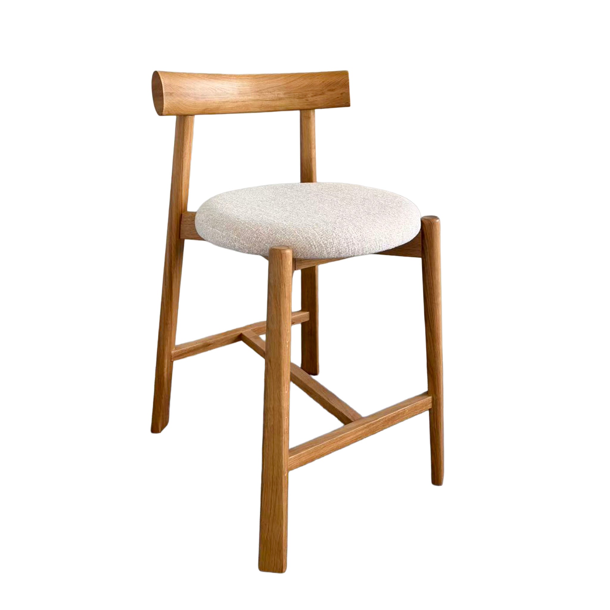 Set of 2 - Benoit 65cm Natural Barstool - Califonia Beige Hanson-Core