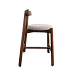 Set of 2 - Benoit 65cm Distressed Walnut Barstool - California Taupe Hanson-Core