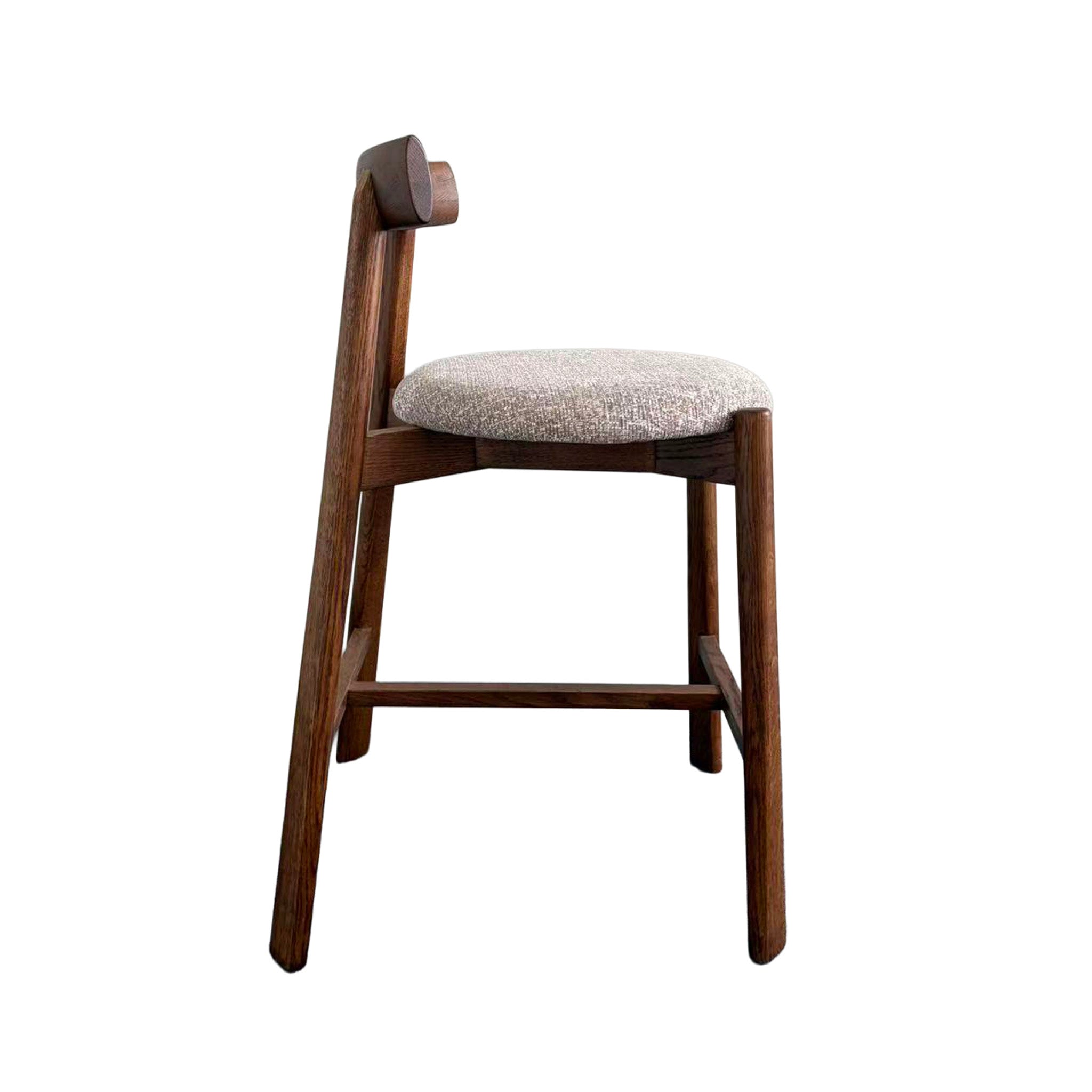 Set of 2 - Benoit 65cm Distressed Walnut Barstool - California Taupe Hanson-Core