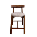 Set of 2 - Benoit 65cm Distressed Walnut Barstool - California Taupe Hanson-Core