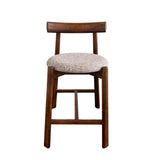 Set of 2 - Benoit 65cm Distressed Walnut Barstool - California Taupe Hanson-Core