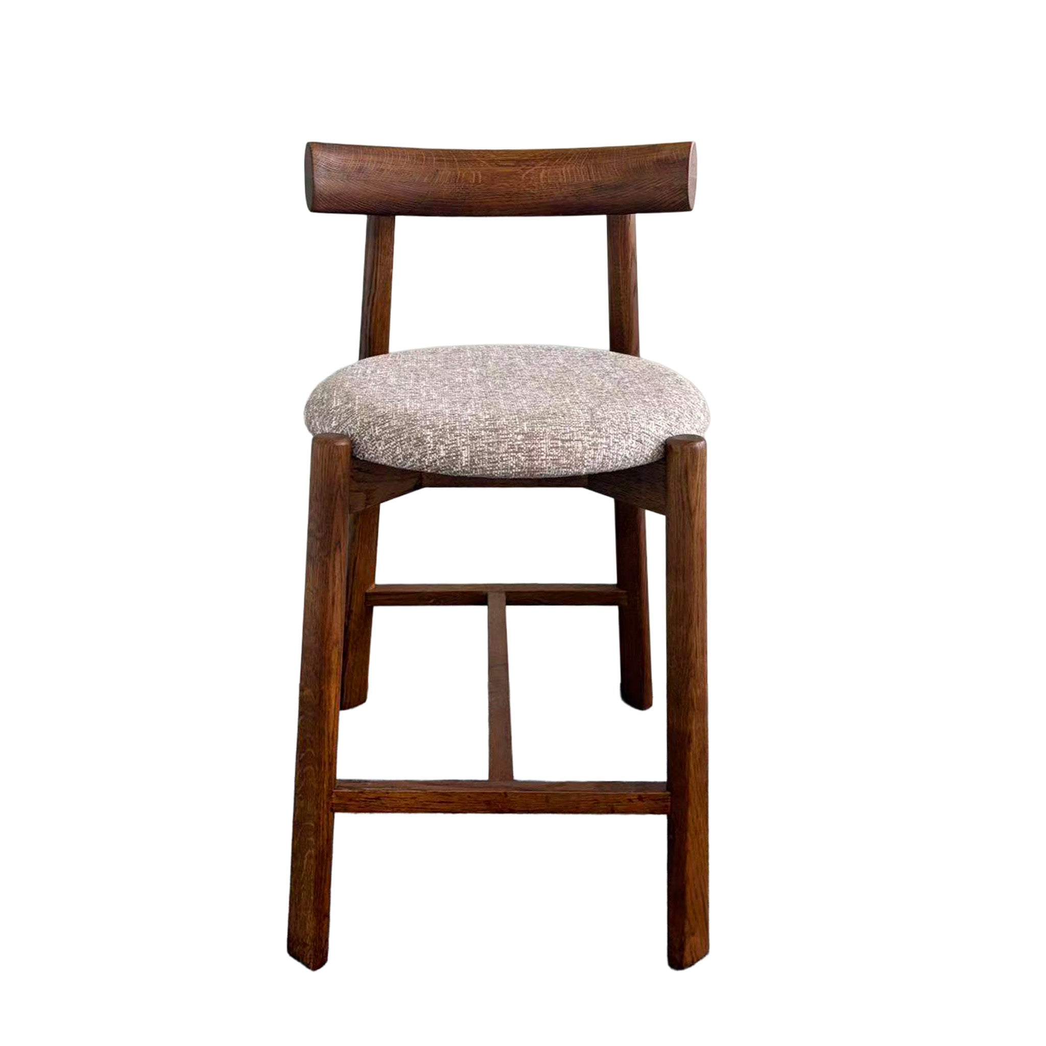 Set of 2 - Benoit 65cm Distressed Walnut Barstool - California Taupe Hanson-Core