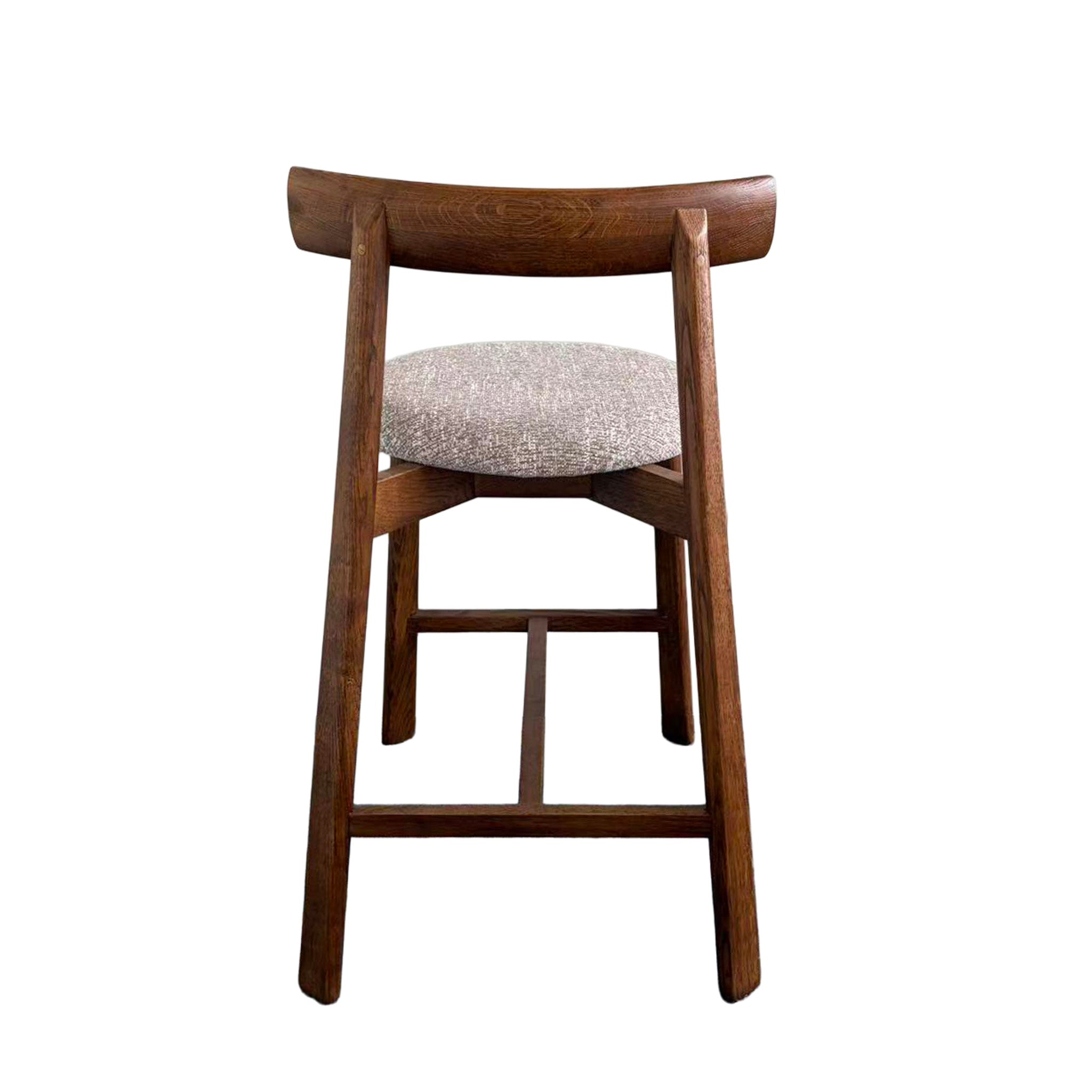 Set of 2 - Benoit 65cm Distressed Walnut Barstool - California Taupe Hanson-Core