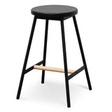 Ex Display - Leo Bar Stool - Black Timber Seat - Black Frame - Last One Bar Stool New Home-Core