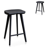 Set of 2 - Bethan 65cm Wooden Bar stool - Black Bar Stool M-Sun-Core   