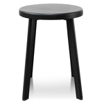 Set of 2 - James 46cm Wooden Seat Low Stool - Full Black Low Stool New Home-Core   