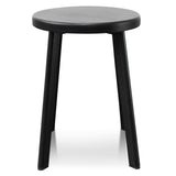 Set of 2 - James 46cm Wooden Seat Low Stool - Full Black Low Stool New Home-Core   