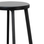 Set of 2 - James 46cm Wooden Seat Low Stool - Full Black Low Stool New Home-Core   