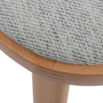Josue 65cm Fabric Bar Stool - Natural with Silver Grey Seat - Last One Bar Stool Swady-Core