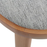 Ex Display - Josue 65cm Fabric Bar Stool - Natural with Silver Grey Seat Bar Stool Swady-Core