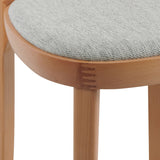 Josue 65cm Fabric Bar Stool - Natural with Silver Grey Seat - Last One Bar Stool Swady-Core