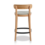 Josue 65cm Fabric Bar Stool - Natural with Silver Grey Seat - Last One Bar Stool Swady-Core