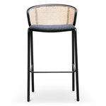 Ex Display - Florine 75cm Fabric Bar Stool - Black Legs Bar Stool Swady-Core   