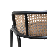 Ex Display - Florine 75cm Fabric Bar Stool - Black Legs Bar Stool Swady-Core   