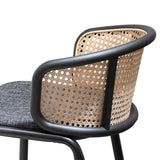 Ex Display - Florine 75cm Fabric Bar Stool - Black Legs Bar Stool Swady-Core   