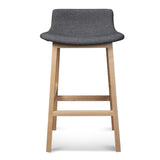 Ex Display - Harris 65cm Grey Bar Stool - Natural Legs Bar Stool Swady-Core   