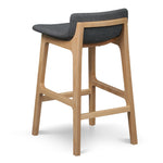 Ex Display - Harris 65cm Grey Bar Stool - Natural Legs Bar Stool Swady-Core   