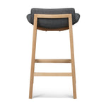 Ex Display - Harris 65cm Grey Bar Stool - Natural Legs Bar Stool Swady-Core   