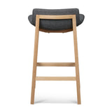 Ex Display - Harris 65cm Grey Bar Stool - Natural Legs Bar Stool Swady-Core   