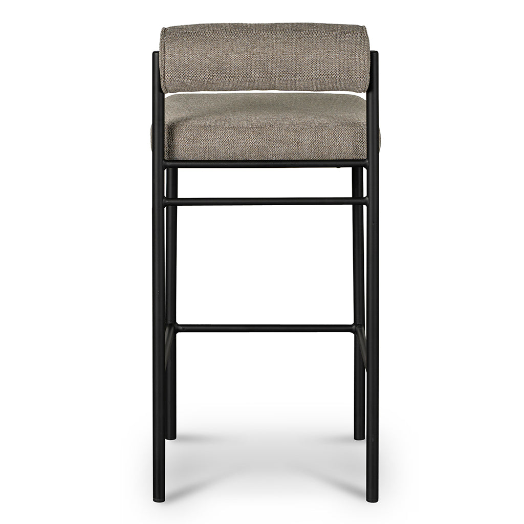 Set of 2 - Shaffer 65cm Fabric Bar Stool - Spec Smoke Grey Bar Stool Freehold-Core