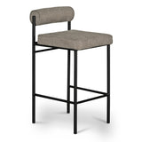 Set of 2 - Shaffer 65cm Fabric Bar Stool - Spec Smoke Grey Bar Stool Freehold-Core