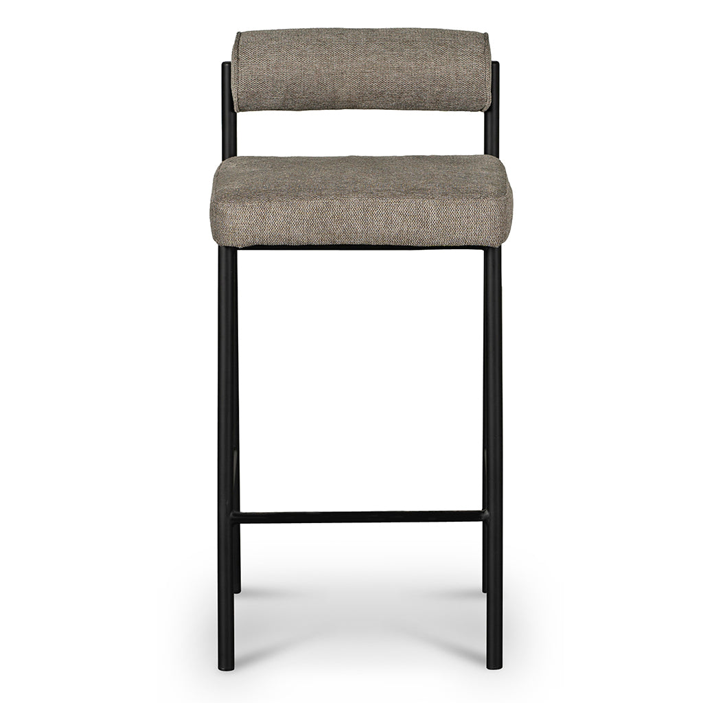 Set of 2 - Shaffer 65cm Fabric Bar Stool - Spec Smoke Grey Bar Stool Freehold-Core