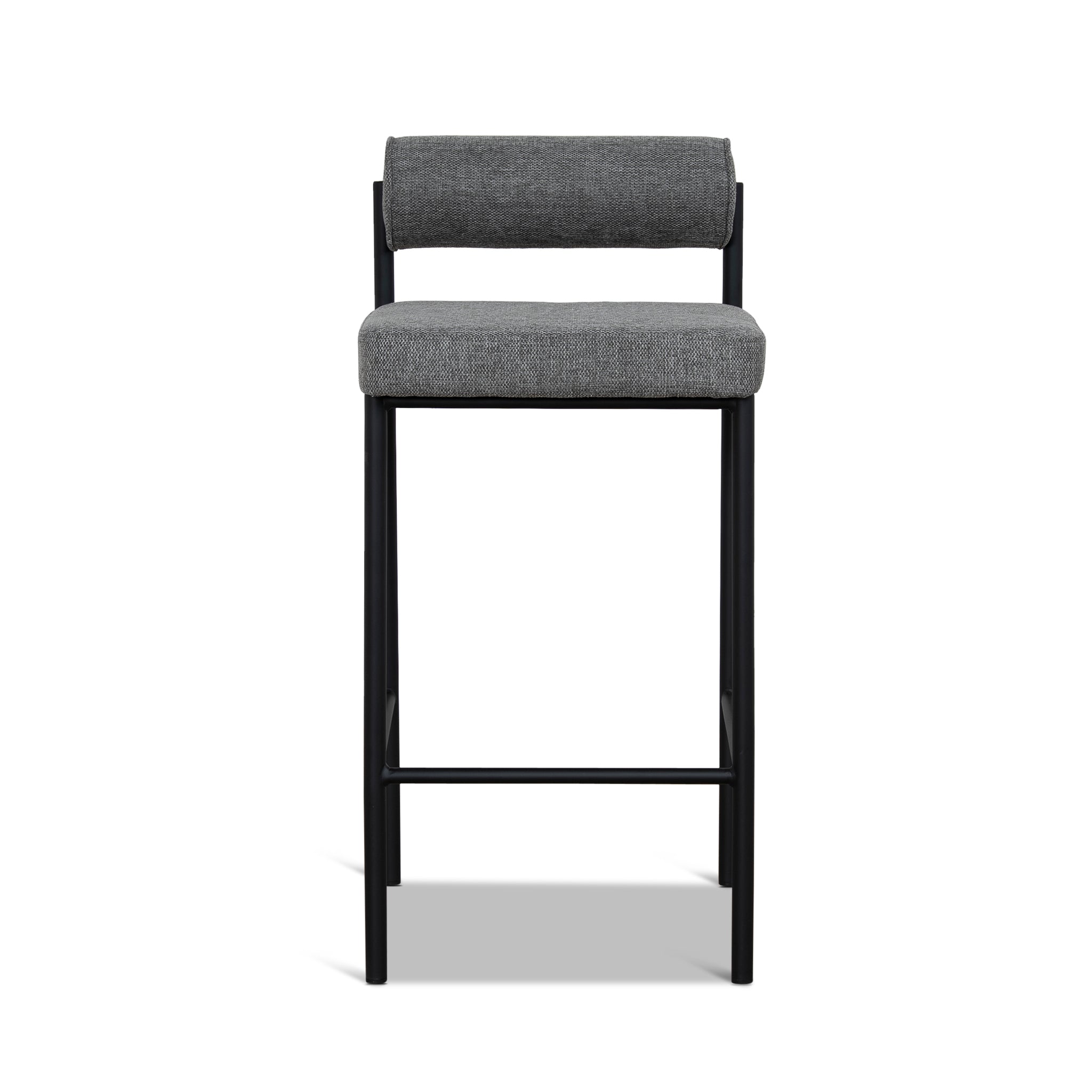 Set of 2 - Shaffer 65cm Fabric Bar Stool - Spec Smoke Grey Bar Stool Freehold-Core