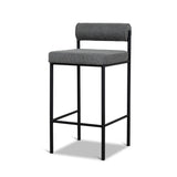 Set of 2 - Shaffer 65cm Fabric Bar Stool - Spec Smoke Grey Bar Stool Freehold-Core