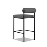 Set of 2 - Shaffer 65cm Fabric Bar Stool - Spec Smoke Grey Bar Stool Freehold-Core
