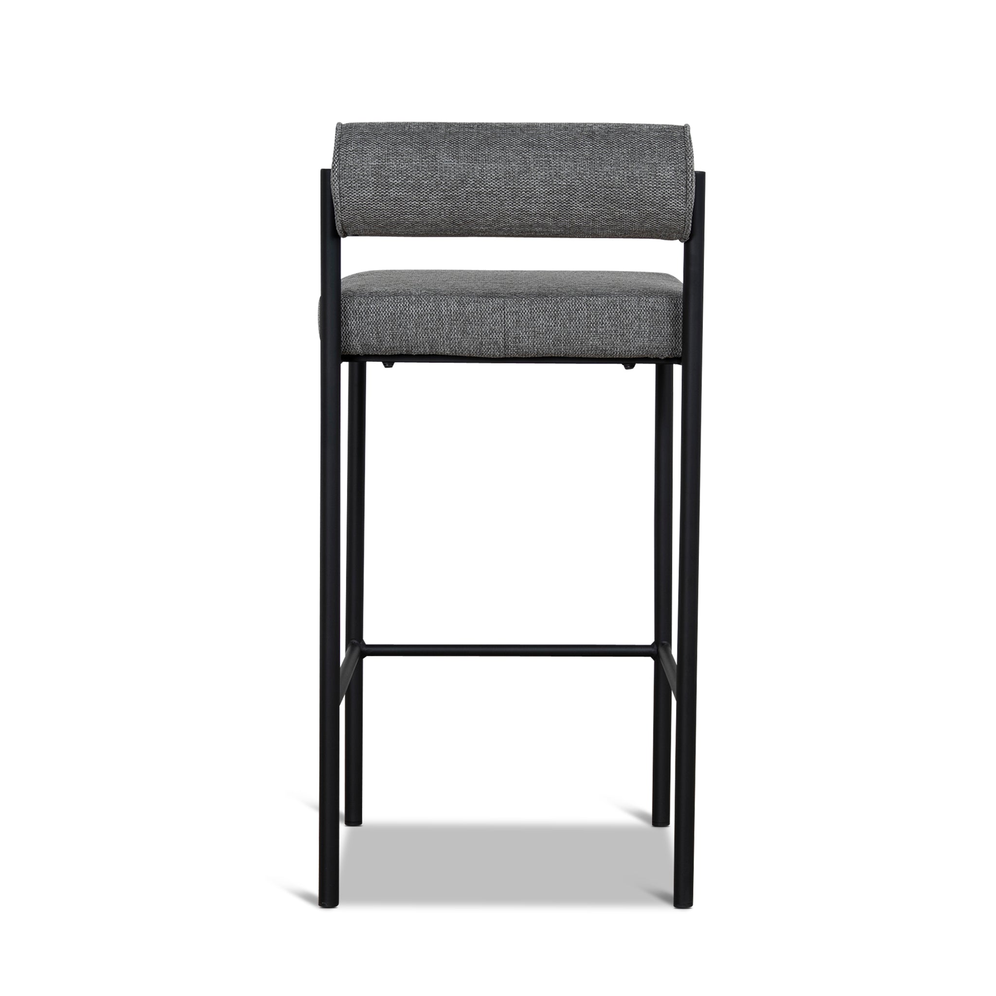 Set of 2 - Shaffer 65cm Fabric Bar Stool - Spec Smoke Grey Bar Stool Freehold-Core