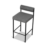 Set of 2 - Shaffer 65cm Fabric Bar Stool - Spec Smoke Grey Bar Stool Freehold-Core