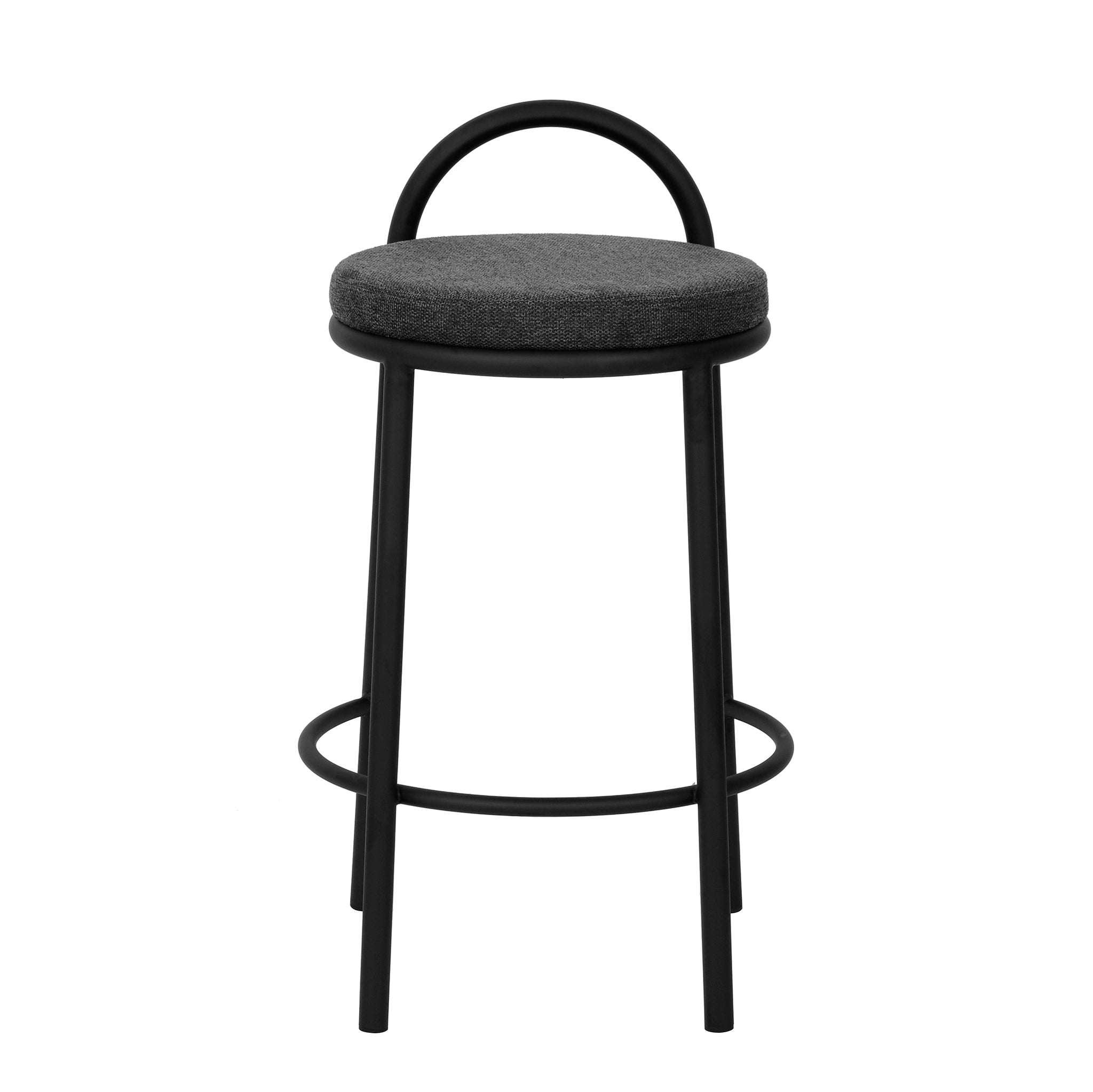 Ex Display - Mclean 63cm Fabric Bar Stool - Charcoal Grey Bar Stool Freehold-Core   
