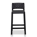 Ex Display - Jolen Rattan Bar Stool - Black with Back Bar Stool Oakwood-Core