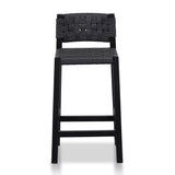 Ex Display - Jolen Rattan Bar Stool - Black with Back Bar Stool Oakwood-Core