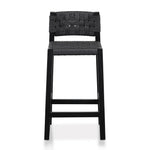 Ex Display - Jolen Rattan Bar Stool - Black with Back Bar Stool Oakwood-Core