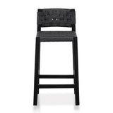 Ex Display - Jolen Rattan Bar Stool - Black with Back Bar Stool Oakwood-Core